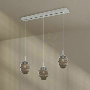 Luster s.luce Echos 3-plameňový sklenený oválny 18 cm priehľadný moderný small 7