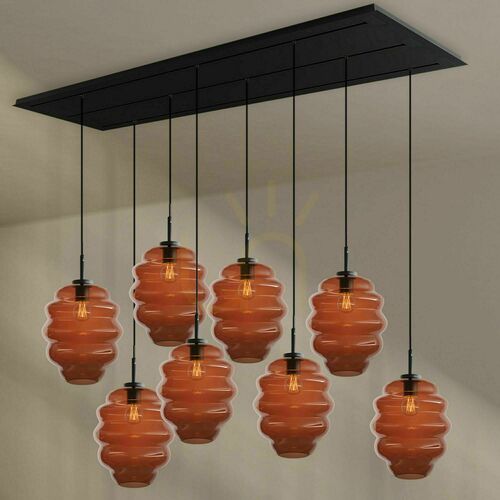 Skontrolujte Luster s.luce Echos 8-plameňový hnedý sklo kov Ø 25 cm E27 stmievateľný