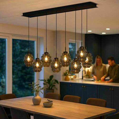 Skontrolujte Luster s.luce Echos 8-plameňový hnedý sklo-kov E27 Ø18 cm
