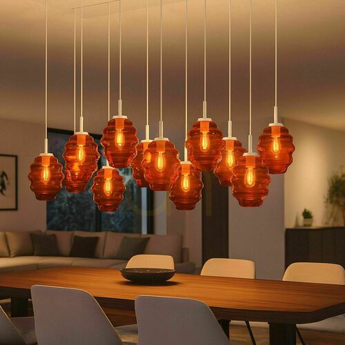 Skontrolujte Luster s.luce Echos hnedý sklo kov 12-ramenný Ø 18 cm pre jedáleň