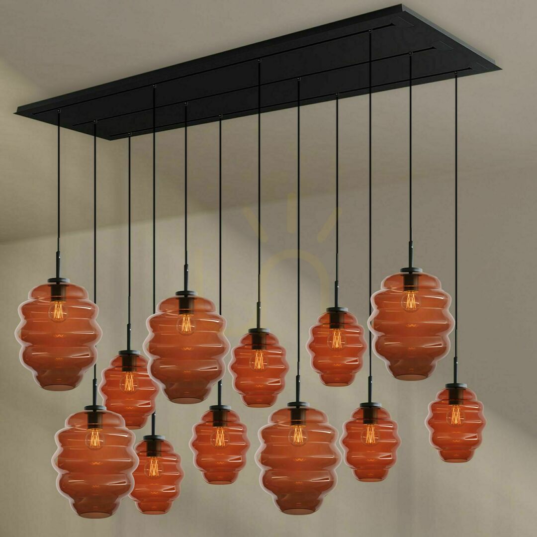 Náhľad Luster s.luce Echos sklenený 12-plameňový oválny, priehľadný, 200 cm Luster s.luce Echos sklenený 12-plameňový oválny, priehľadný, 200 cm