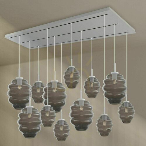 Skontrolujte Luster s.luce Echos biely sklo kov 12-ramenný oválny