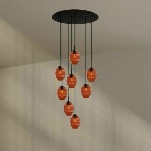Skontrolujte Lustre s.luce Echos 8-ramenné sklenené priehľadné minimalistické Ø 80 cm