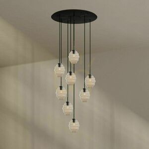 Luster s.luce Echos 8-ramenný čierny sklenený minimalistický Ø 80 cm small 3