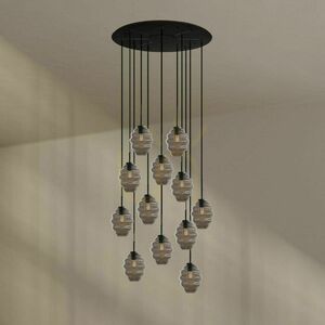 Závesné svietidlo s.luce Echos, 12 svetelných zdrojov, viacfarebné, čierne káble, Ø 80 cm small 2