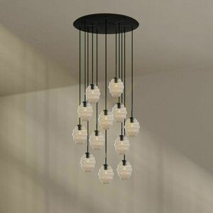 Závesné svietidlo s.luce Echos, 12 svetelných zdrojov, viacfarebné, čierne káble, Ø 80 cm small 3