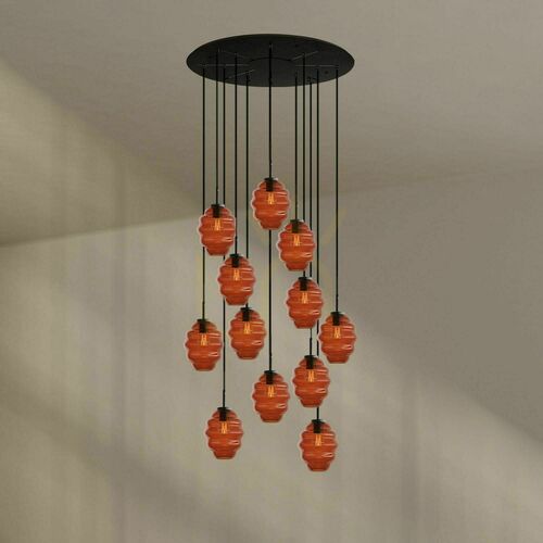 Skontrolujte Luster s.luce Echos 12-ramenný hnedý sklo kov Ø 80 cm E27 stmievateľný