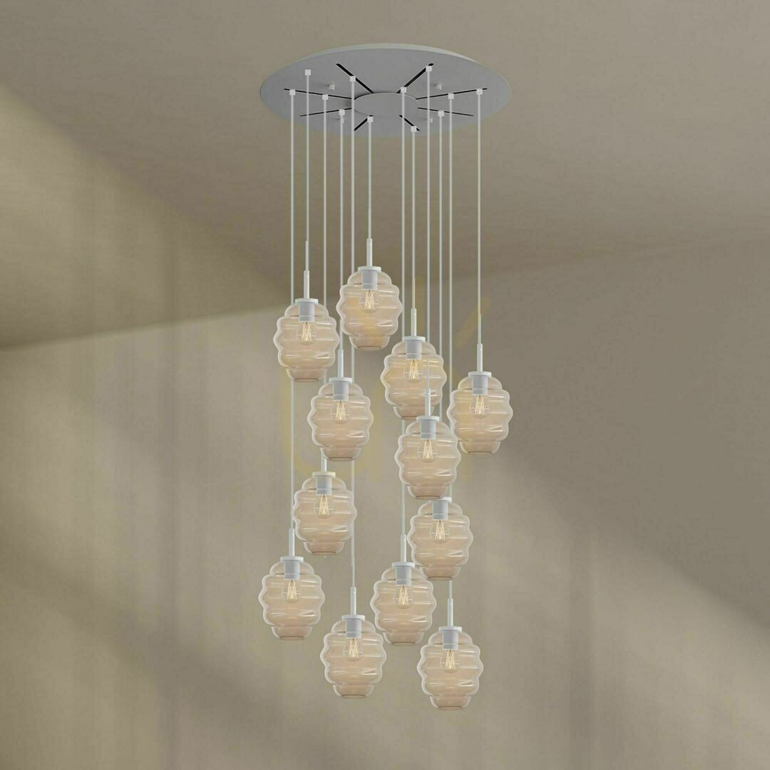 Náhľad Luster s.luce Echos 12-ramenný čierny sklo kov Ø 80 cm Luster s.luce Echos 12-ramenný čierny sklo kov Ø 80 cm