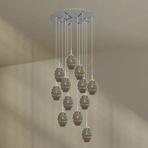 Luster s.luce Echos 12-ramenný hnedý sklo kov Ø 80 cm E27 40 W small 6
