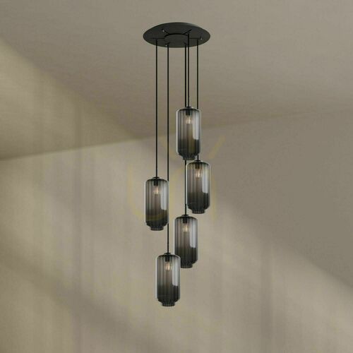 Skontrolujte Luster s.luce Velo čierny 5-ramenný Ø 60 cm sklo kov