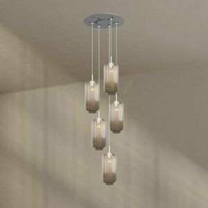 Luster s.luce Velo 5-ramenný priehľadný sklo kov Ø 60 cm E27 stmievateľný 9 Luster s.luce Velo 5-ramenný priehľadný sklo kov Ø 60 cm E27 stmievateľný small 9
