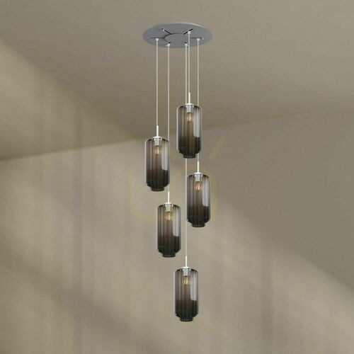 Skontrolujte Luster s.luce Velo biely 5-plameňový sklenený moderný Ø 60 cm