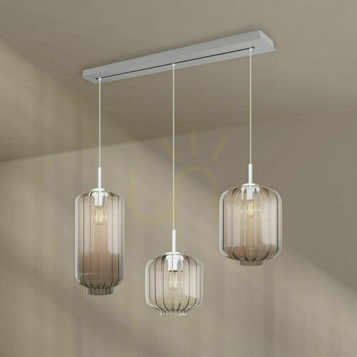 Skontrolujte Závesné svietidlo s.luce Velo 3-plameňové, číre sklo, biela lišta 120 cm, Ø 18/20/25 cm