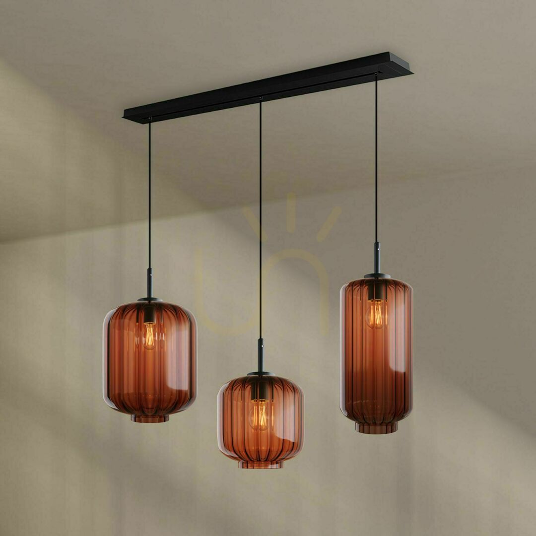 vyhliadka Luster s.luce Velo 3x E27 hnedý sklo/kov Ø 18/20/25 cm Luster s.luce Velo 3x E27 hnedý sklo/kov Ø 18/20/25 cm