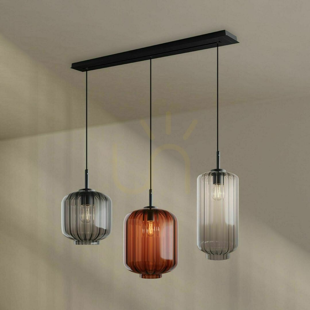 Šou Luster s.luce Velo 3x E27 hnedý sklo/kov Ø 18/20/25 cm Luster s.luce Velo 3x E27 hnedý sklo/kov Ø 18/20/25 cm