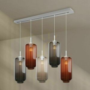 Luster s.luce Velo 5x E27 sklo/kov transparentný Ø18 cm 150 cm small 10