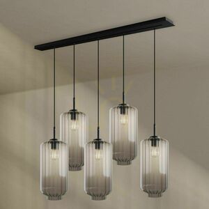 Luster s.luce Velo 5x E27 sklo/kov transparentný Ø18 cm 150 cm small 4