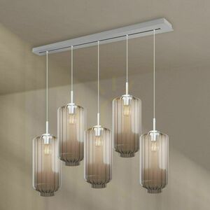 Luster s.luce Velo 5x E27 sklo/kov transparentný Ø18 cm 150 cm small 9