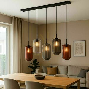 Luster s.luce Velo 5-svetelný hnedý sklenený moderný E27 160 cm small 0