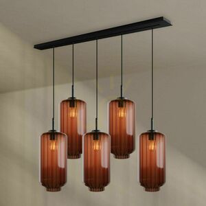 Luster s.luce Velo 5-plameňový hnedý sklo/kov Ø 18 cm IP20 small 1