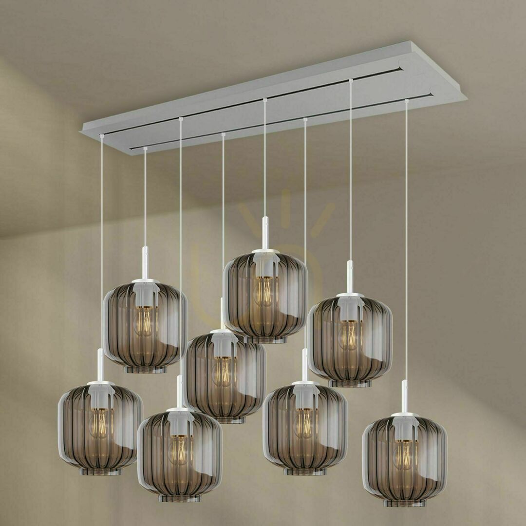 Náhľad Luster s.luce Velo biely sklenený 8-ramenný Ø 20 cm, jedáleň Luster s.luce Velo biely sklenený 8-ramenný Ø 20 cm, jedáleň