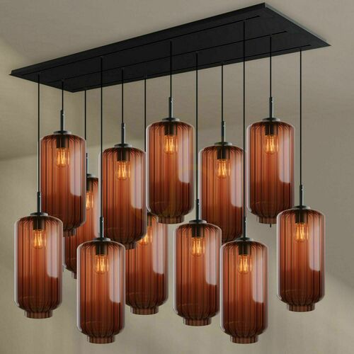 Skontrolujte Luster s.luce Velo hnedý sklenený 12-plameňový E27 Ø 18 cm