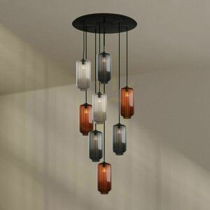 Luster s.luce Velo čierny 8-plameňový sklenený 18 cm minimalistický small 5