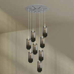 Luster s.luce Velo čierny 8-plameňový sklenený 18 cm minimalistický small 8