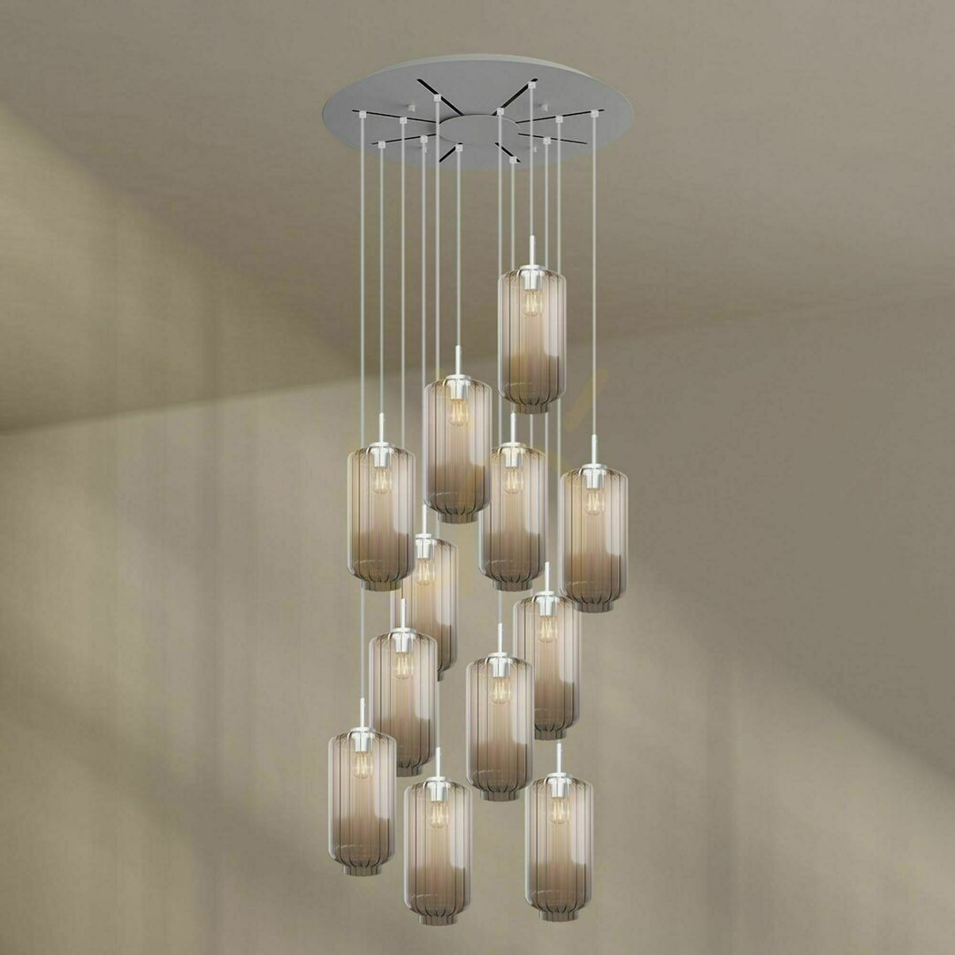 Šou Luster s.luce Velo 12-plameňový hnedý sklo kov Ø 80 cm Luster s.luce Velo 12-plameňový hnedý sklo kov Ø 80 cm