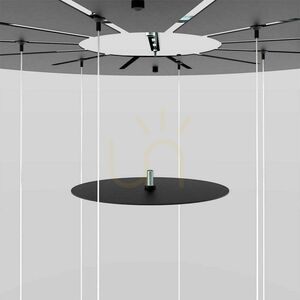 Závesné svietidlo s.luce Santa Air LED čierne 5-bodové baldachýn Ø 60 cm 2700 K small 10