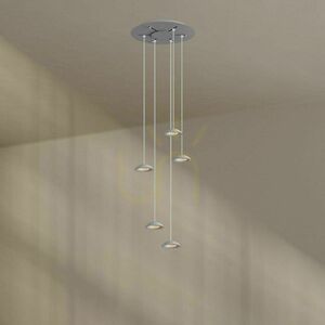 Závesné svietidlo s.luce Santa Air LED čierne 5-bodové baldachýn Ø 60 cm 2700 K small 2