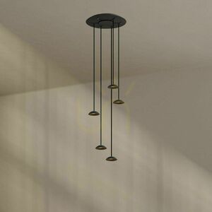 Závesné svietidlo s.luce Santa Air LED čierne 5-bodové baldachýn Ø 60 cm 2700 K small 0