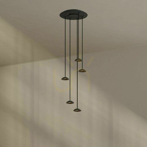 Skontrolujte Luster s.luce Santa Air LED 5-plameňový biely Ø 60 cm minimalistický