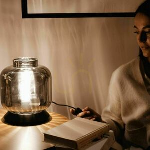 Stolná lampa s.luce Velo dymové sklo Ø 25 cm E27 s vypínačom small 5