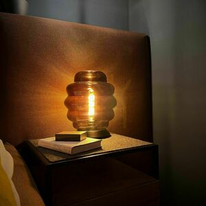 Stolná lampa s.luce Echos hnedá sklenená E27 moderná 31 cm small 4