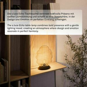 Stolná lampa s.luce Echos hnedá sklenená E27 moderná 31 cm small 5