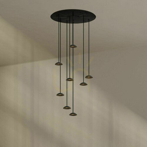 Skontrolujte Závesné LED svietidlo s.luce Santa Air čierne Ø 80 cm 8 svetiel