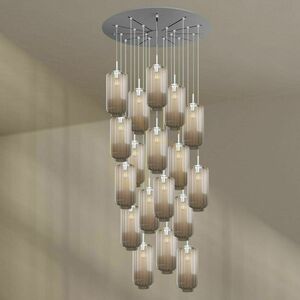 Závesné svietidlo s.luce Velo hnedé sklo kov 20x E27 Ø120 cm small 9