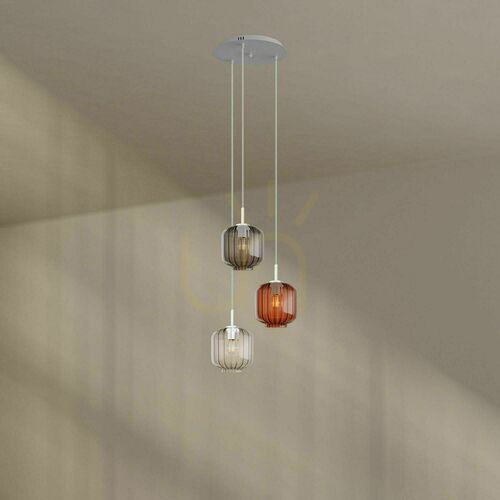 Skontrolujte Luster s.luce Velo 3-svietidlový hnedý sklenený moderný Ø 40 cm