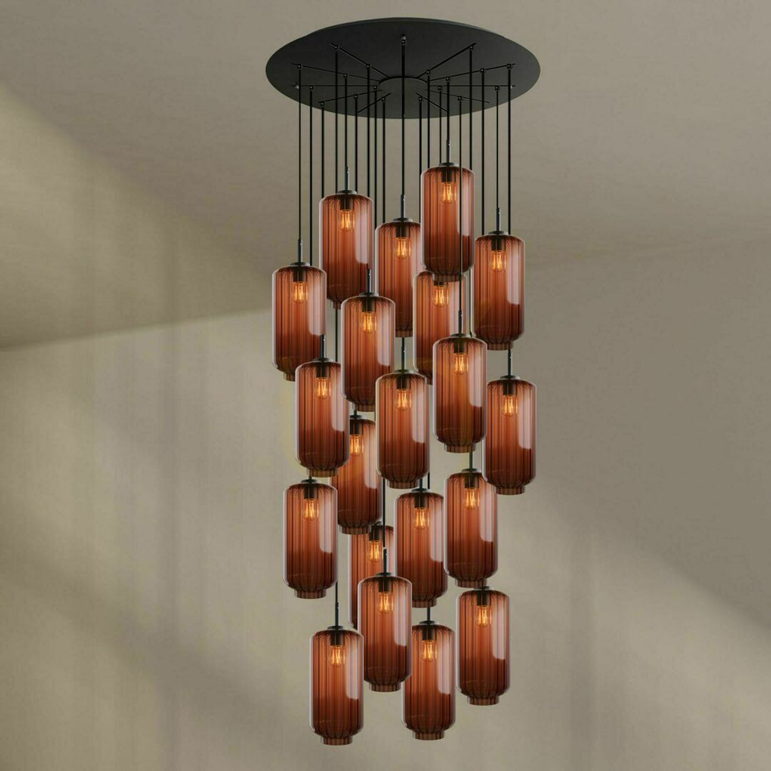vyhliadka Závesné svietidlo s.luce Velo čierne sklo kov Ø 120 cm 20 svetiel Závesné svietidlo s.luce Velo čierne sklo kov Ø 120 cm 20 svetiel