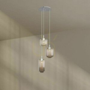 Luster s.luce Velo trojramenný hnedý sklenený kovový 3x E27 8 Luster s.luce Velo trojramenný hnedý sklenený kovový 3x E27 small 8