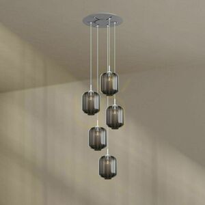 Závesné svietidlo s.luce Velo hnedé sklo 5-plameňové E27 Ø25 cm small 13