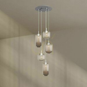 Luster s.luce Velo 5-plameňový hnedý sklenený moderný E27 Ø 60 cm small 9