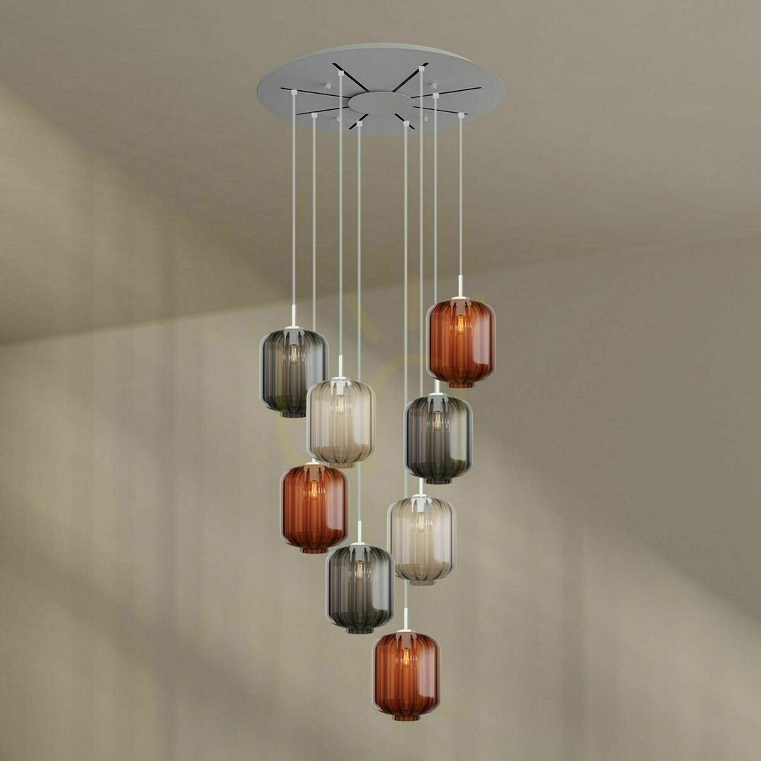 Skontrolujte Lustre s.luce Velo 8-ramenné, sklo/kov, priehľadný, Ø 80 cm, E27, stmievateľné Lustre s.luce Velo 8-ramenné, sklo/kov, priehľadný, Ø 80 cm, E27, stmievateľné