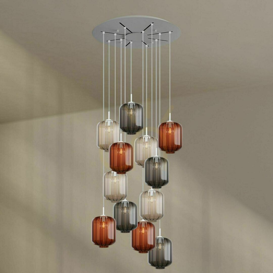 Náhľad Luster s.luce Velo Galeria 12-ramenný hnedý sklenený Ø 80 cm Luster s.luce Velo Galeria 12-ramenný hnedý sklenený Ø 80 cm