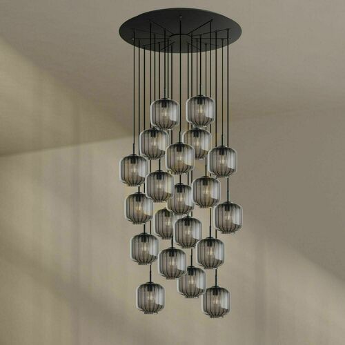 Skontrolujte Luster s.luce Velo čierny sklenený 20-plameňový Ø 120 cm