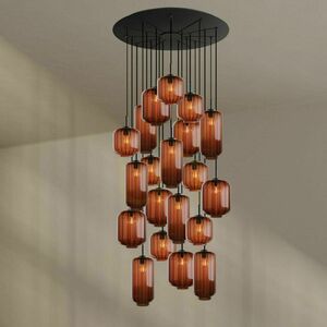 Lustre s.luce Velo Gallery hnedý sklo kov 2 ramená Ø 120 cm 18/20/25 cm small 1
