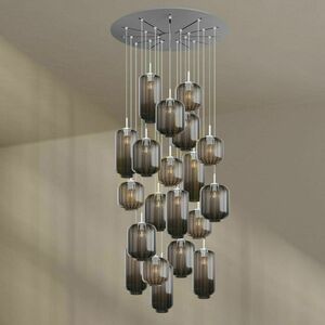 Lustre s.luce Velo Gallery hnedý sklo kov 2 ramená Ø 120 cm 18/20/25 cm small 8