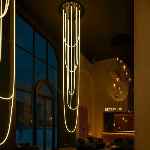 Skontrolujte Luster s.luce Arion Organic XXL LED čierny moderný 6-ramenný teplé svetlo