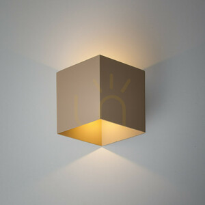 Nástenná LED svietidlo Cube Beige, IP54 small 1
